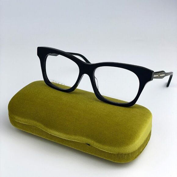 NEW Gucci GG1299O 001 Black Square Women Eyeglasses - Picture 1 of 11